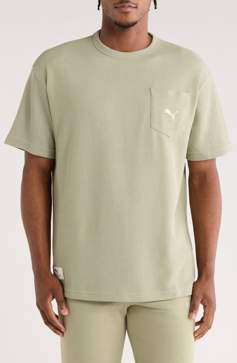 PUMA Relaxed Fit Waffle Pocket T-Shirt, Main, color, Lux Army