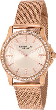 Kenneth Cole Women's 3-Hand Quartz Mesh Strap Watch, 33.5mm