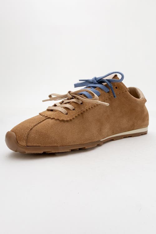 Forever & Always Shoes Crea Leather Sneakers In Cognac Suede Leather