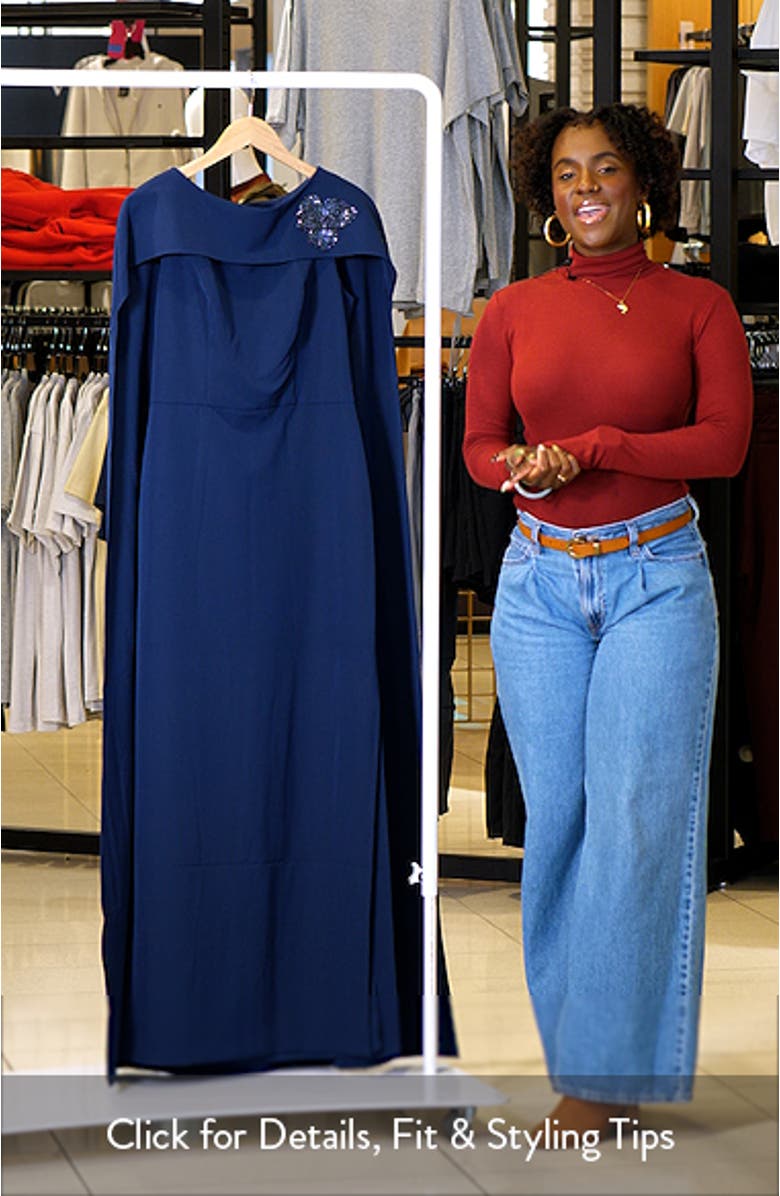 Alexandria Cape Sleeve Gown, sales video thumbnail