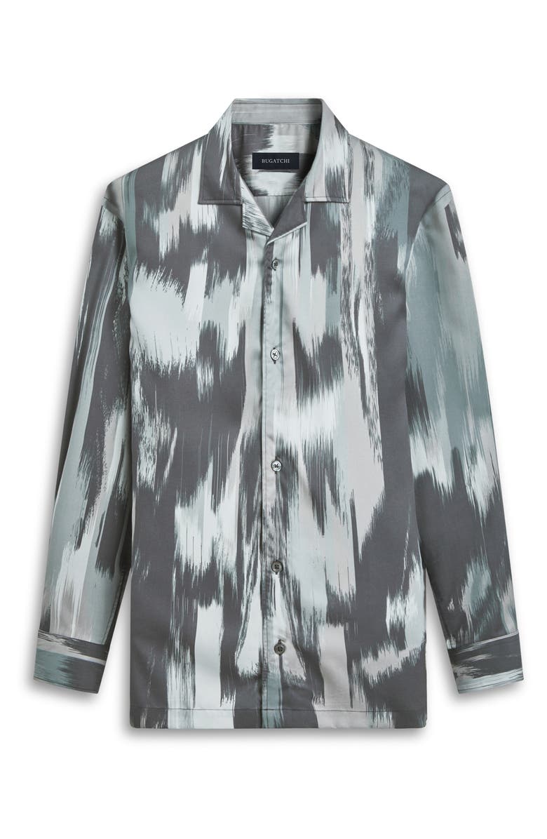 Bugatchi Julian Abstract Print Cotton Button-Up Camp Shirt, Alternate, color,