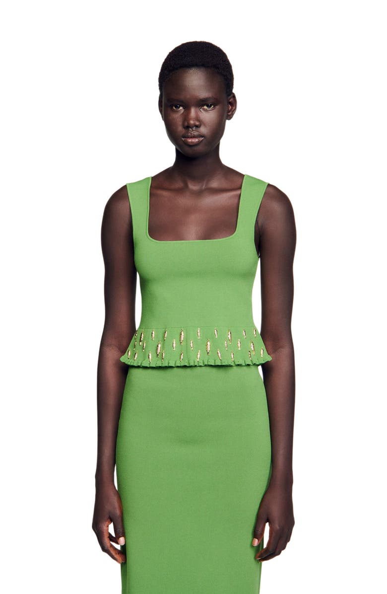 SANDRO Knit top with charms, Alternate, color,