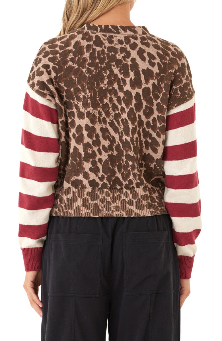 Threads 4 Thought Cicely Colorblock Cardigan, Alternate, color, Balsa/ Cranberry/ Tapioca