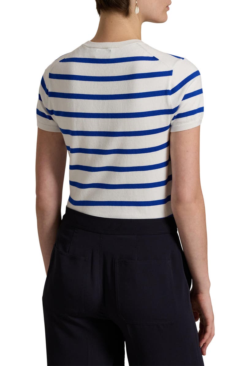 Polo Ralph Lauren Stripe Short Sleeve Cotton Blend Sweater, Alternate, color,