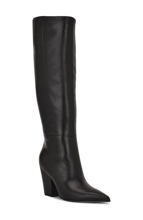 Nine West Adera Pointed Toe Knee High Boot In Black