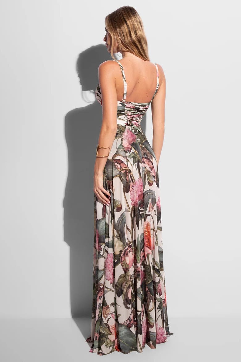 Mega Sculpting Push-Up Maxi Dress, Alternate, color, Daylight Peony