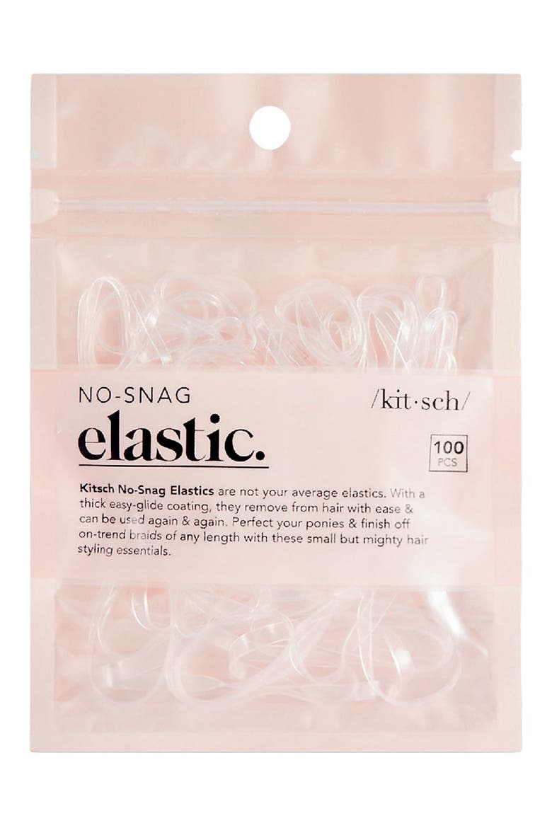 100-Pack No-Snag Hair Elastics, Main, color, CLEAR