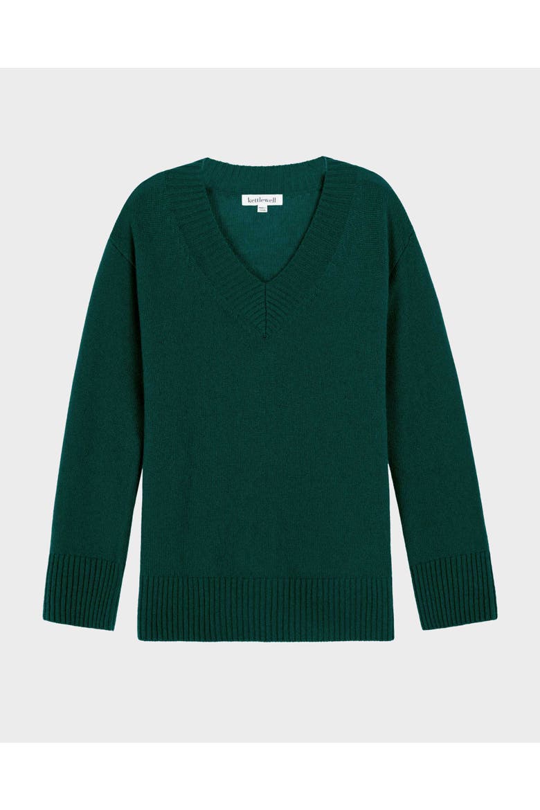 Anya V-Neck Knit Jumper, Alternate, color, Pine