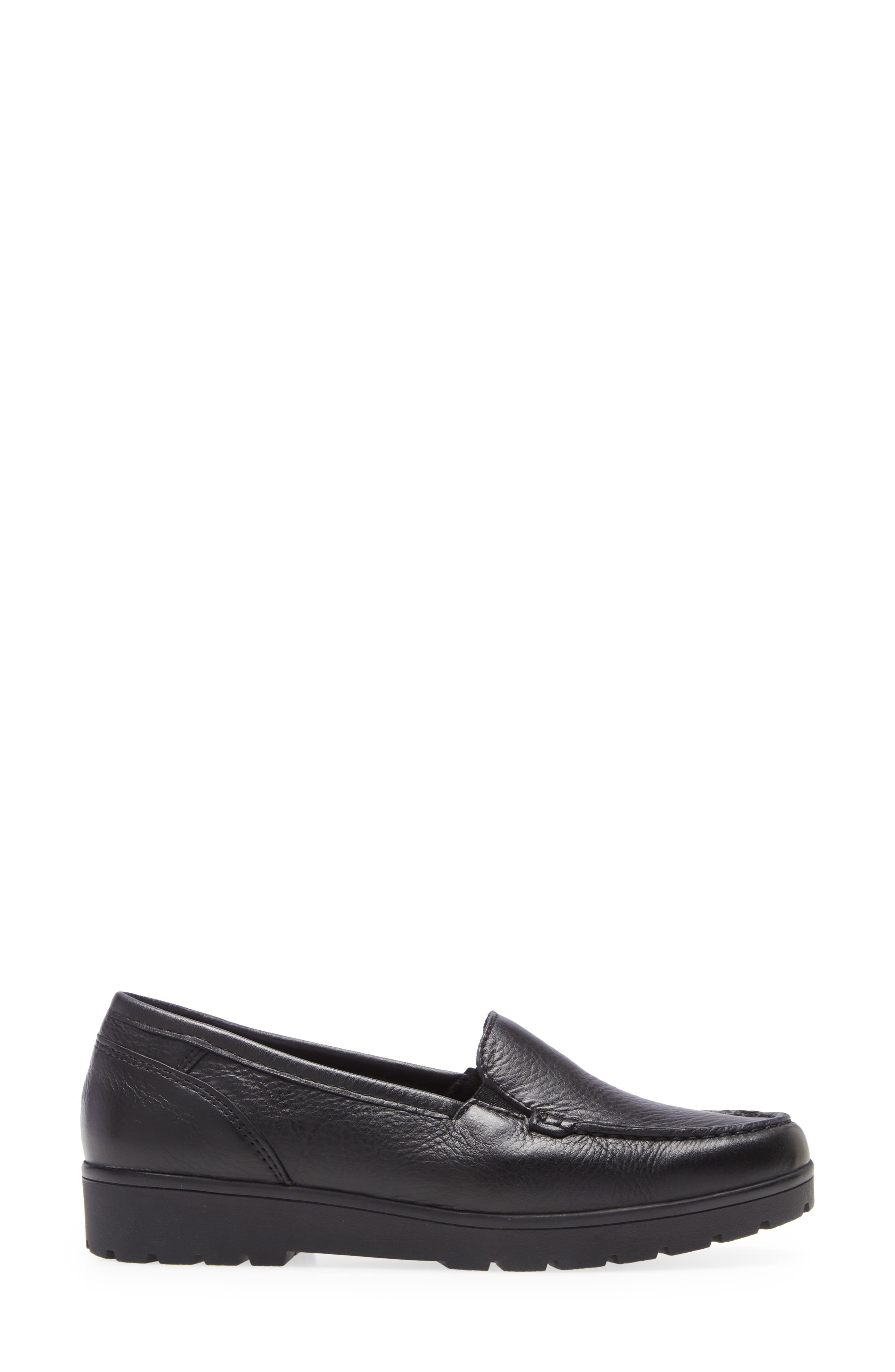 ara Dewitt Platform Loafer, Alternate, color, Black Gauchosoft