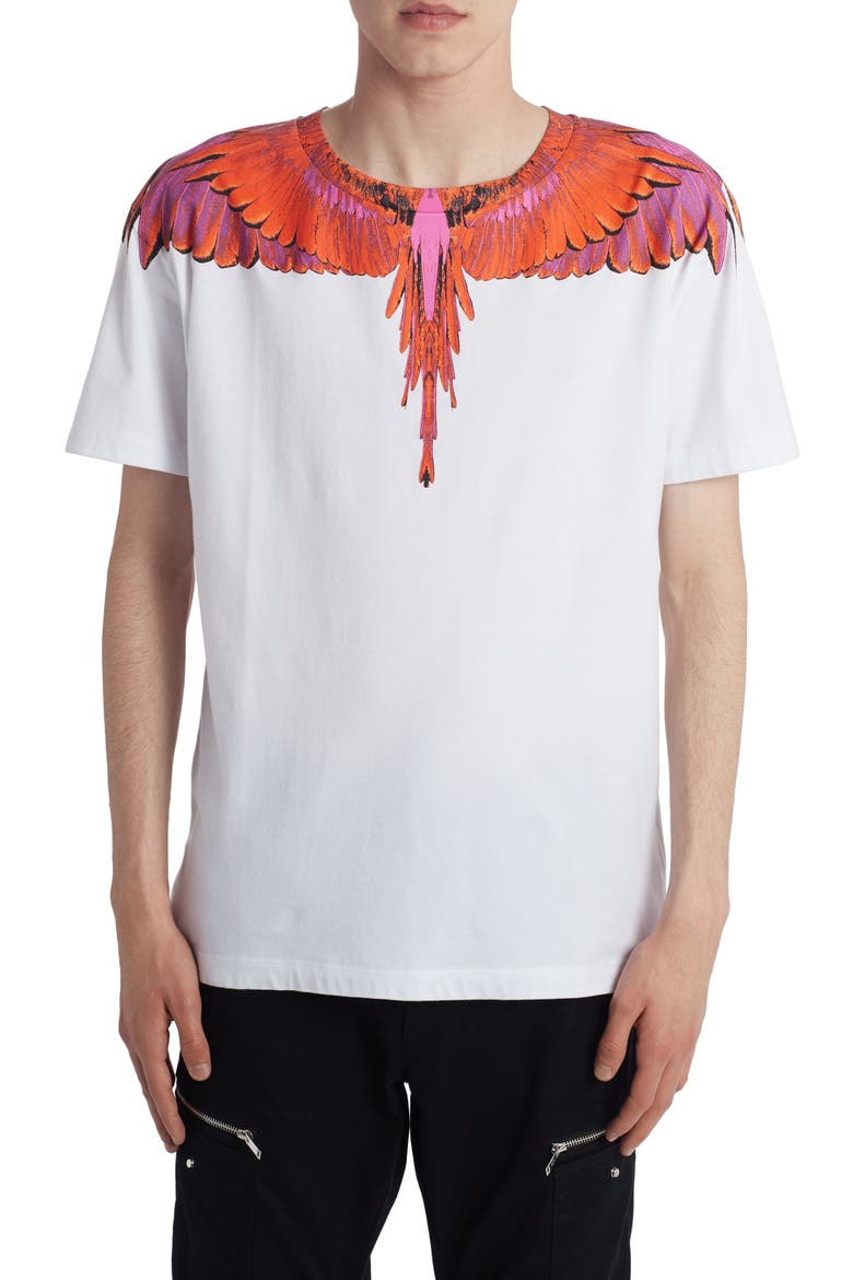 Wings Graphic T-Shirt, Main, color, WHITE RED