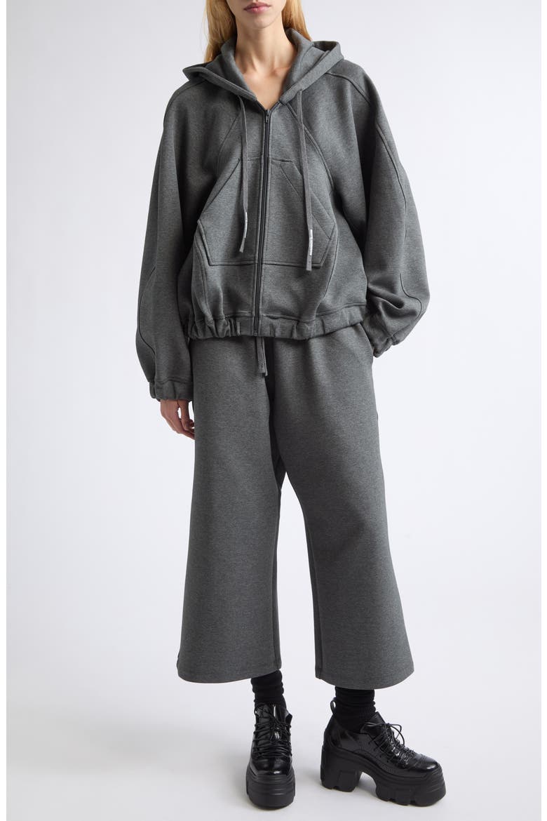 Cropped Wide Leg Lounge Pants, Alternate, color, GREY MELANGE