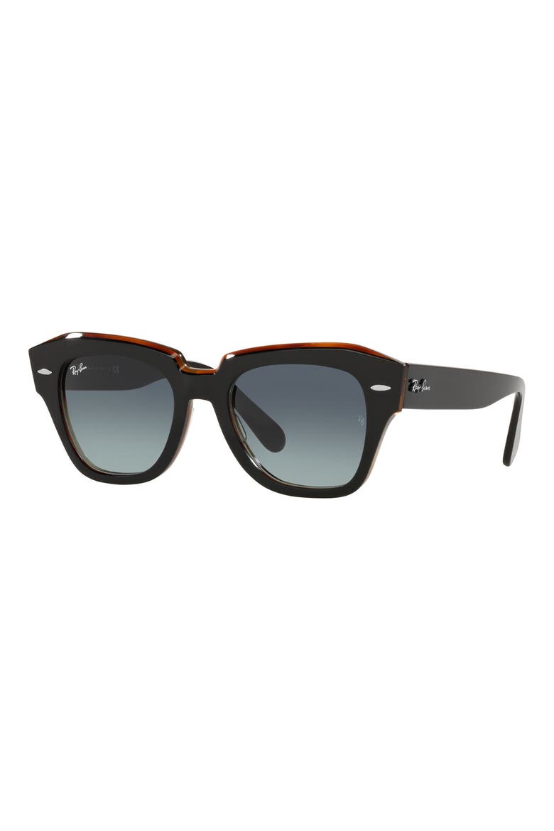 State Street 52mm Square Sunglasses, Alternate, color, BLACK BRN