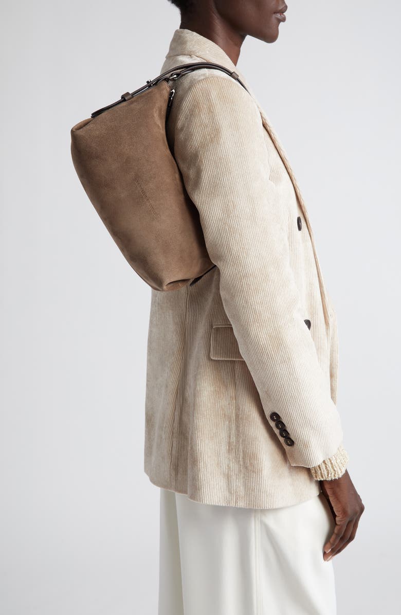 Brunello Cucinelli Suede Shoulder Bag, Alternate, color,