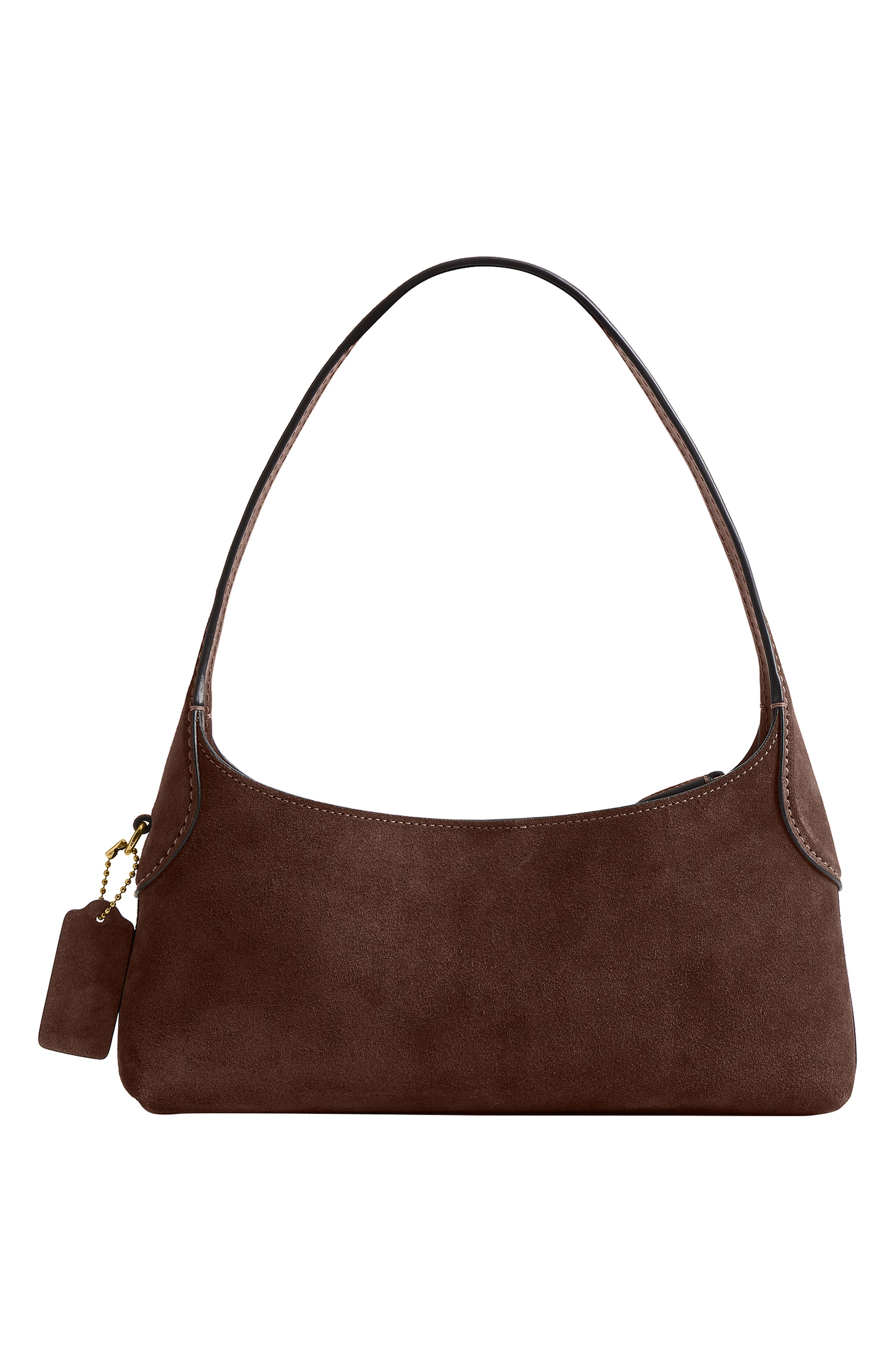 Brooklyn 26 Suede Shoulder Bag, Alternate, color, B4/ DARK CHOCOLATE
