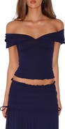Tiger Mist Denali Off the Shoulder Polka Dot Top