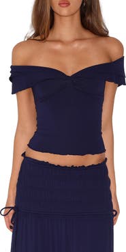 Tiger Mist Denali Off the Shoulder Polka Dot Top