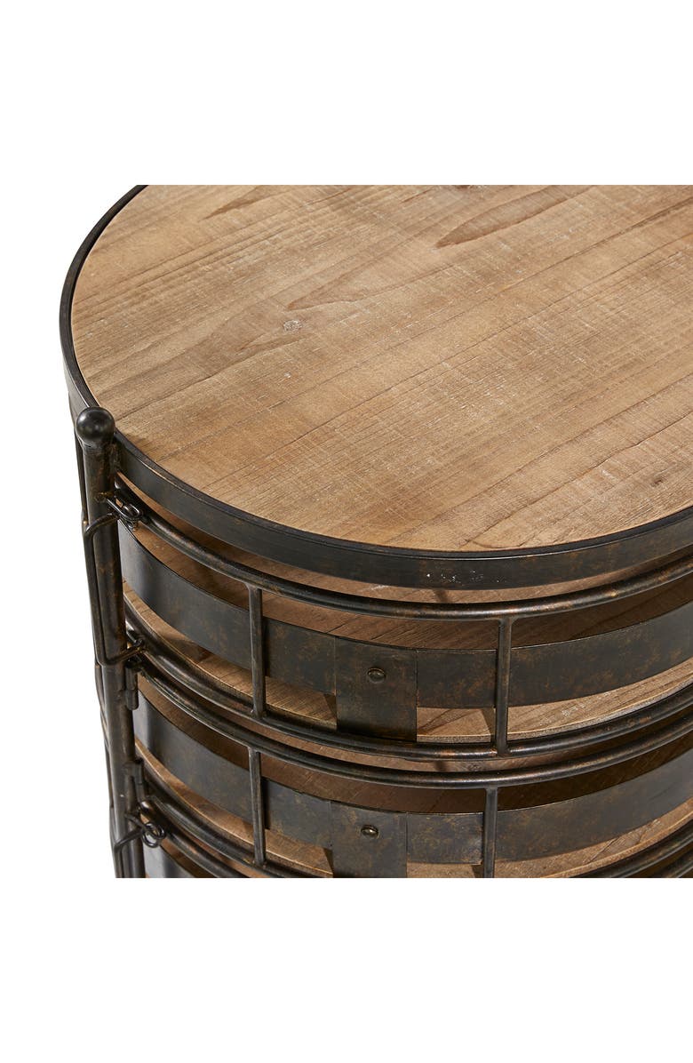 SONOMA SAGE HOME Brown Metal Farmhouse Storage Cart with Wheels, Alternate, color,