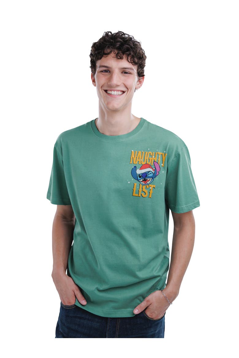 Lilo & Stitch Holiday Short Sleeve T-Shirt, Alternate, color, Pine Green Stitch