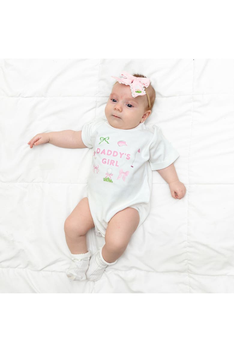 Daddy's Girl Golf Icon Short Sleeve Romper, Alternate, color, White