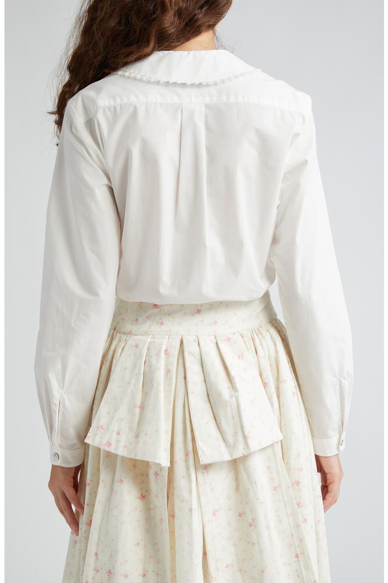 Wembley Lace Trim Cotton Poplin Button-Up Shirt, Alternate, color, WHITE