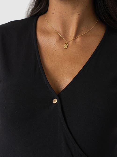 Saint + Sofia Rosa Wrap Tee In Black