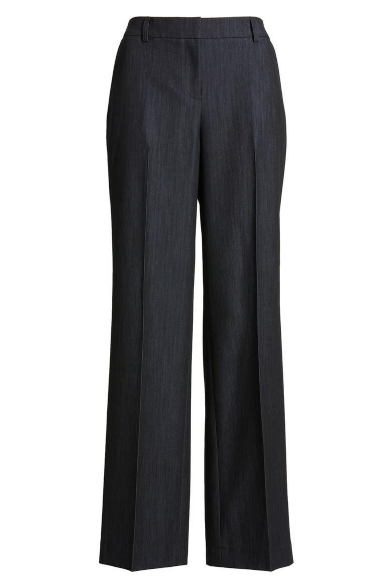 Flat Front Mid Rise Wide Leg Pants, Alternate, color, NAVY COMBO
