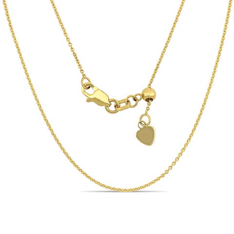 22-Inch Adjustable Cable Chain 14k Gold