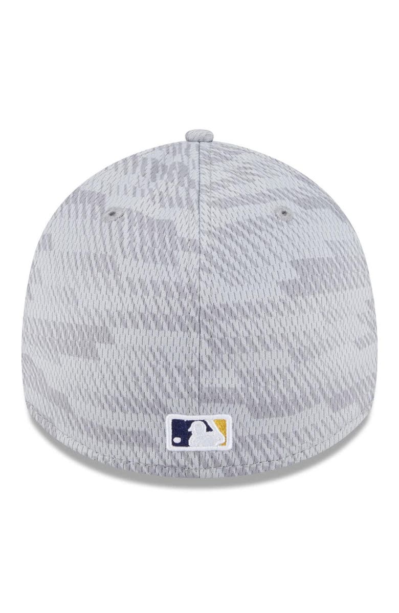 New Era Men's New Era Gray Milwaukee Brewers 2025 MLB Clubhouse 39THIRTY Flex Hat, Alternate, color, 
