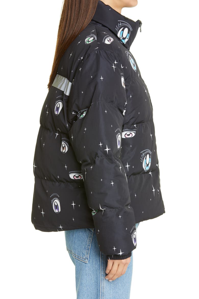 Luna Eye Print Puffer Jacket, Alternate, color, GALAXY PRINT