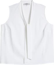 KASPER Sleeveless Tie Front Top
