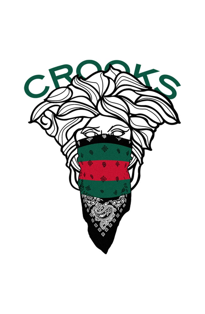 Crooks & Castles Men's Crooks & Castles Medusa Big Face Graphic T-Shirt, Alternate, color, White