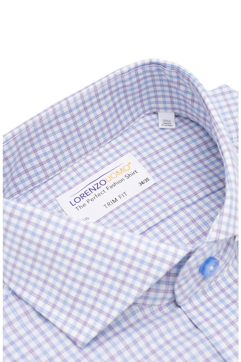 Trim Fit Large Grid Dress Shirt, Alternate, color, PURPLE