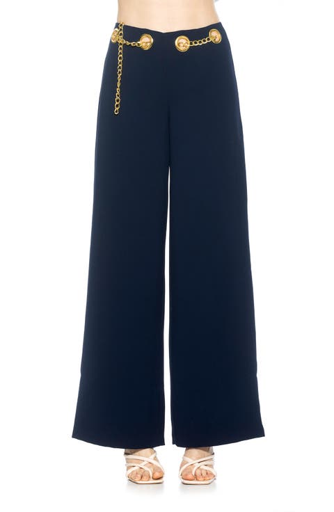 Cassie Grommet High Waist Wide Leg Pants