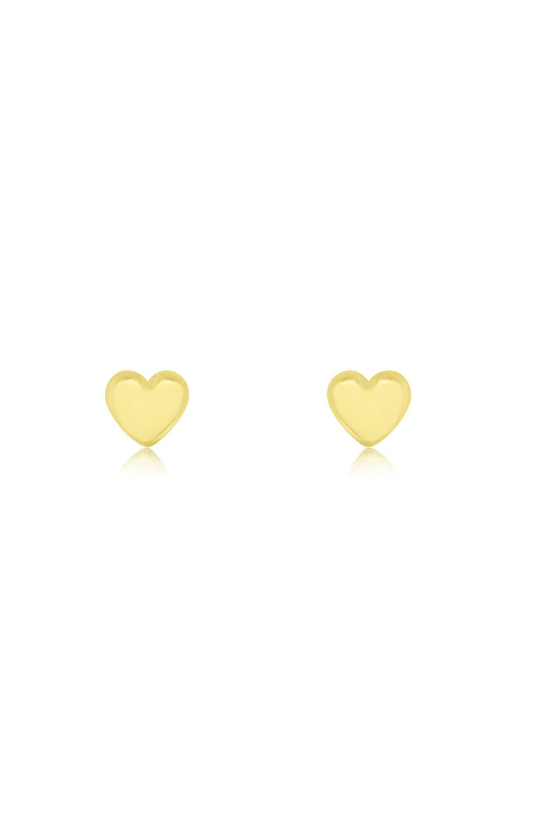 Mini Puffy Heart Screw Back Stud Earrings, Alternate, color, Gold
