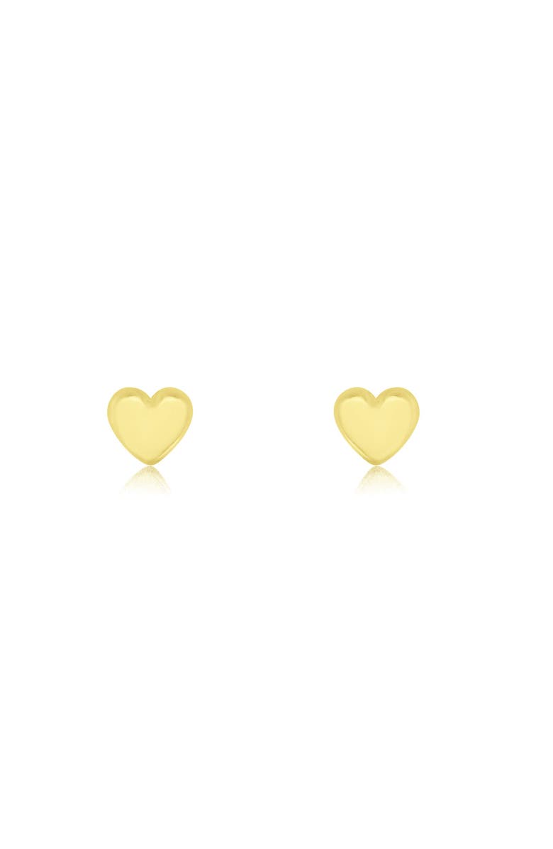 The Lovery Fine Jewelry Mini Puffy Heart Screw Back Stud Earrings, Alternate, color, Gold