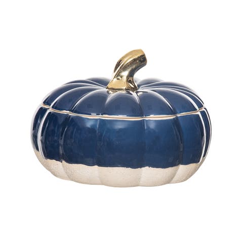 Blue & Khaki Large Pumpkin Canister
