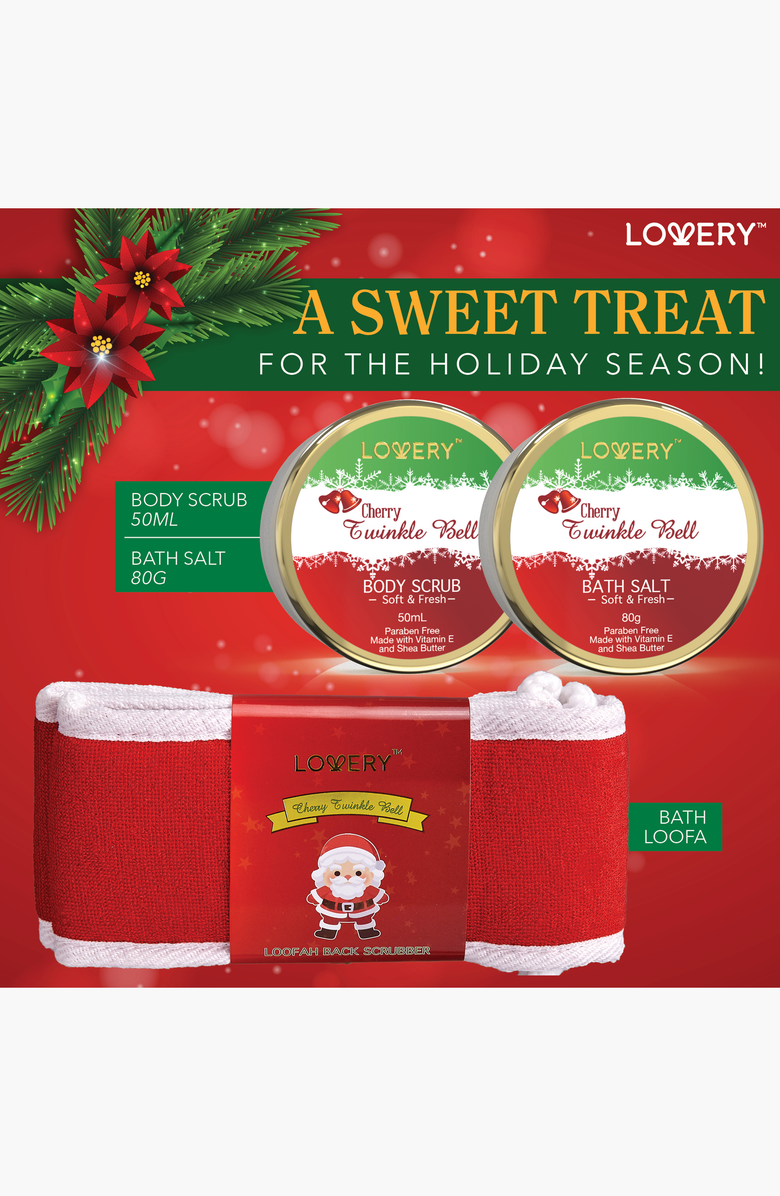 Lovery Cherry Twinkle Bell Home Spa Set, Alternate, color, Red / Green