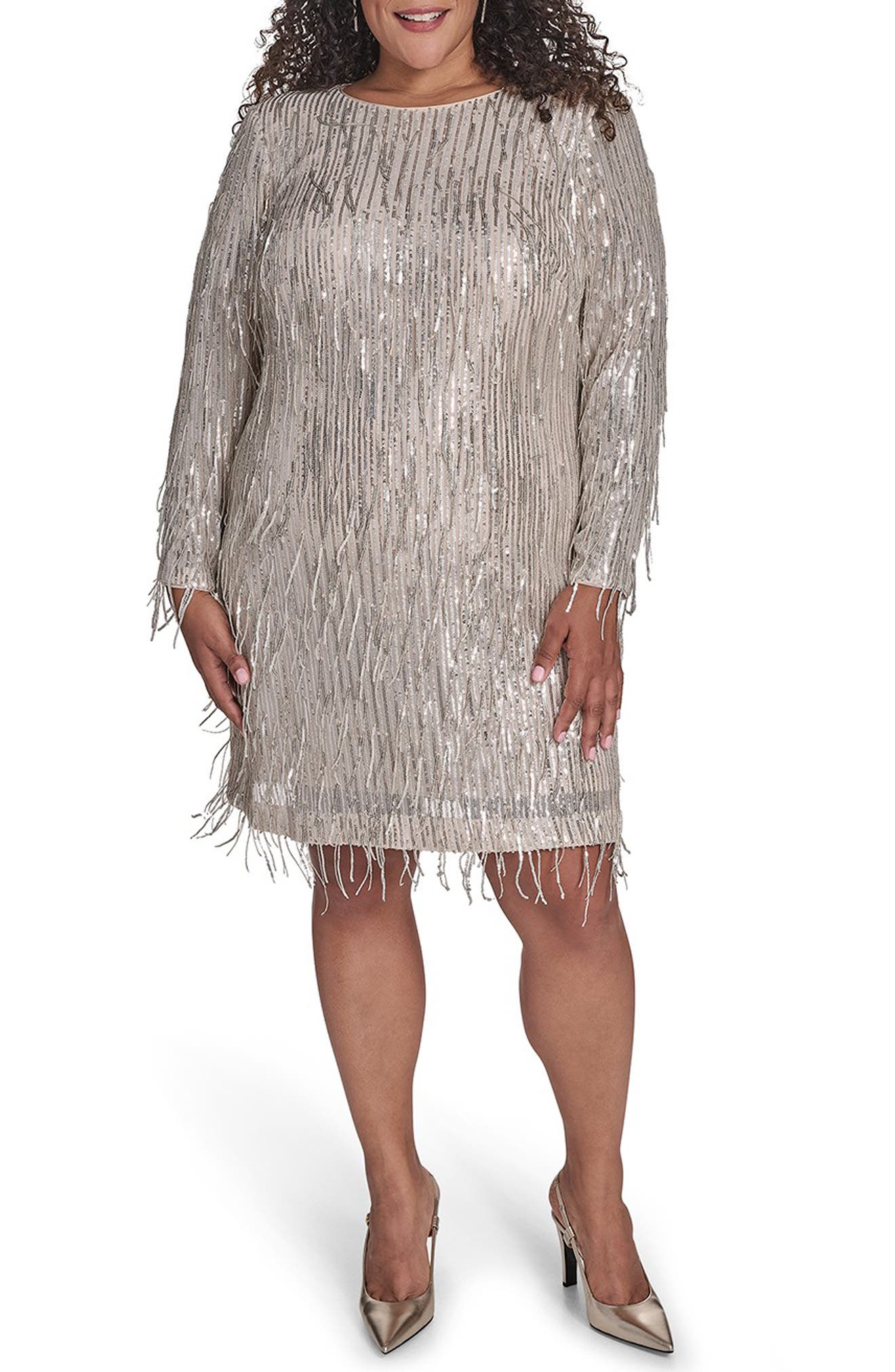 Sequin Fringe Cocktail Dress