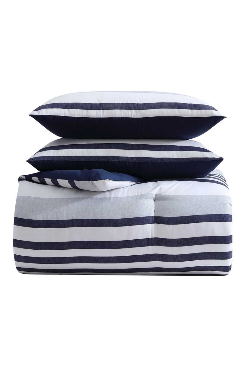 Palm Coast Striped Comforter Set, Main, color, MEDIUM / DARK BLUE