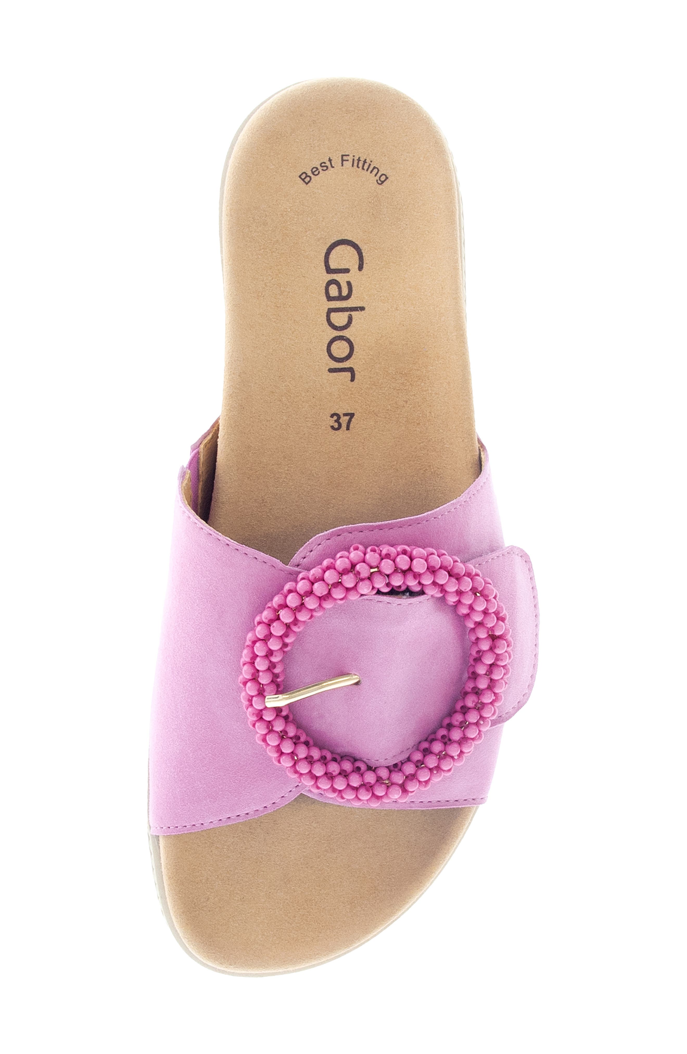 Gabor Beaded Buckle Slide Sandal, Alternate, color, 