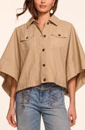 Ramy Brook Beatrice Crop Cotton Stretch Canvas Cape