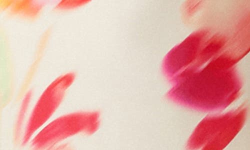 Astr The Label Kitura Abstact Print Cold Shoulder Dress In Pink Watercolor