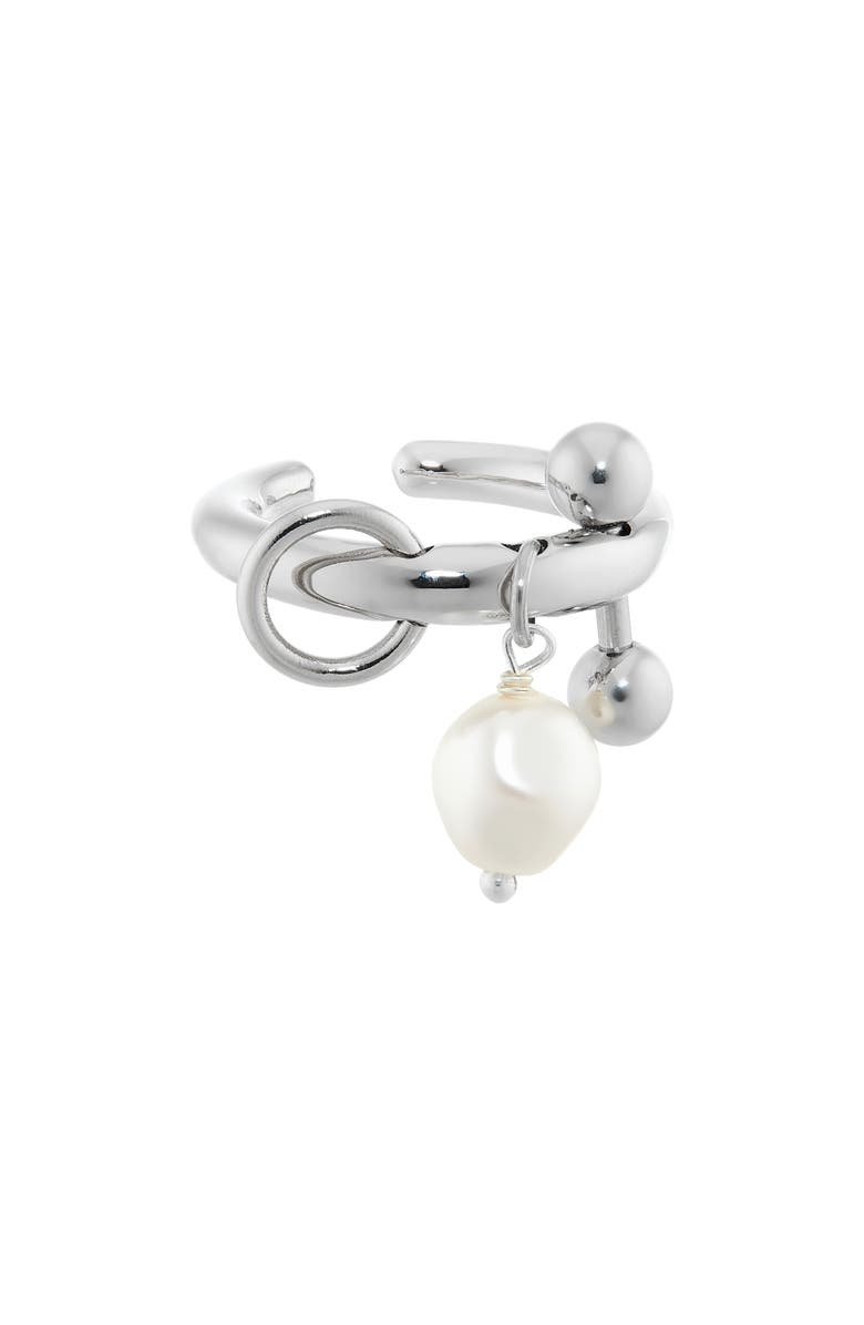 Justine Clenquet Nikki Open Ring, Main, color, Palladium