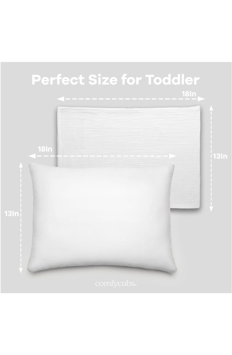 Comfy Cubs Toddler Pillows with Soft Muslin Pillow Case, Alternate, color, White