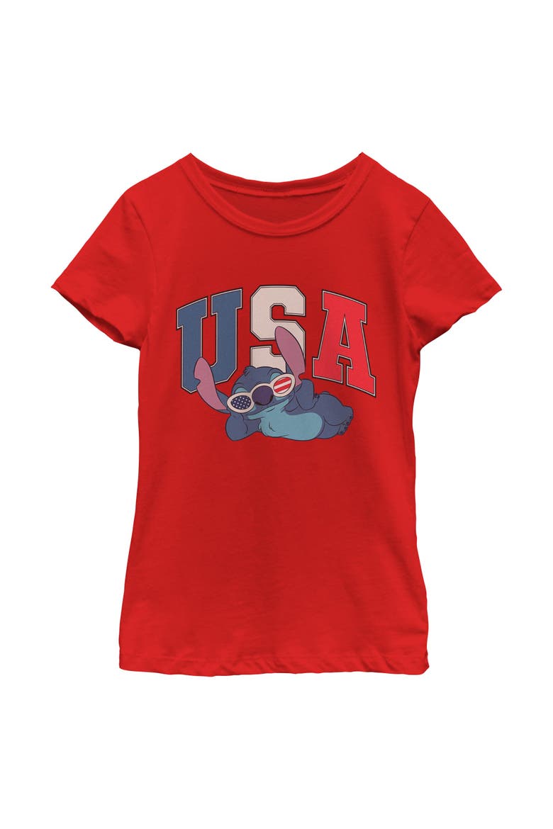 Girls' USA Cool Sunglasses T-Shirt, Main, color, Red