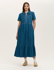 Finery London Tania Denim Midi Shirt Dress