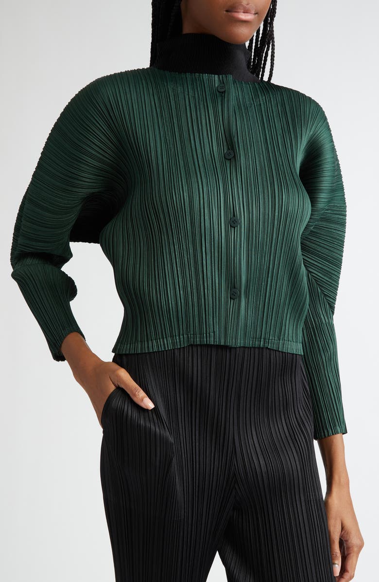 Pleats Please Issey Miyake Monthly Colors October Pleated Cardigan, Alternate, color, 