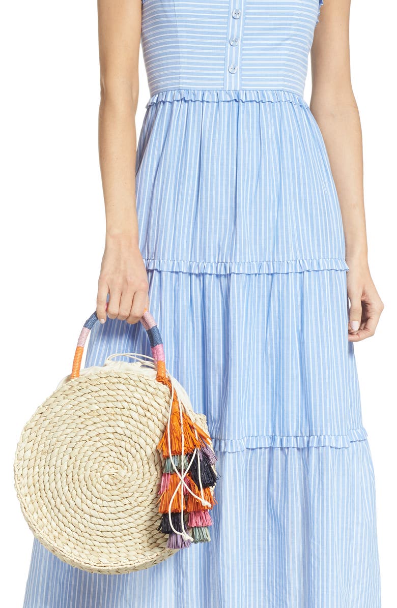 Nordstrom Joni Circular Raffia Tote, Alternate, color,