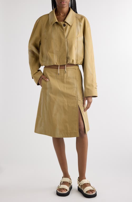 Acne Studios Imari Cotton Twill Faux Wrap Skirt In Faded Ochre Drv