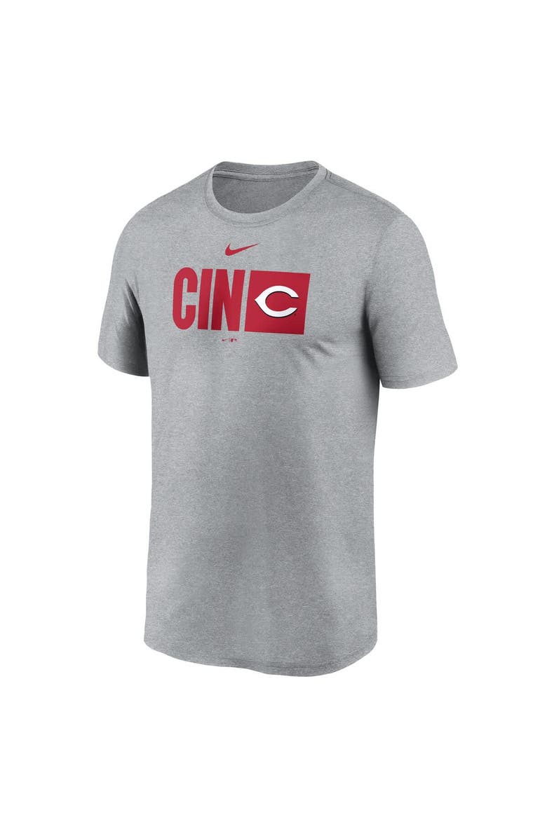 Nike Men's Nike  Heather Gray Cincinnati Reds Tricode Legend Performance T-Shirt, Alternate, color, 